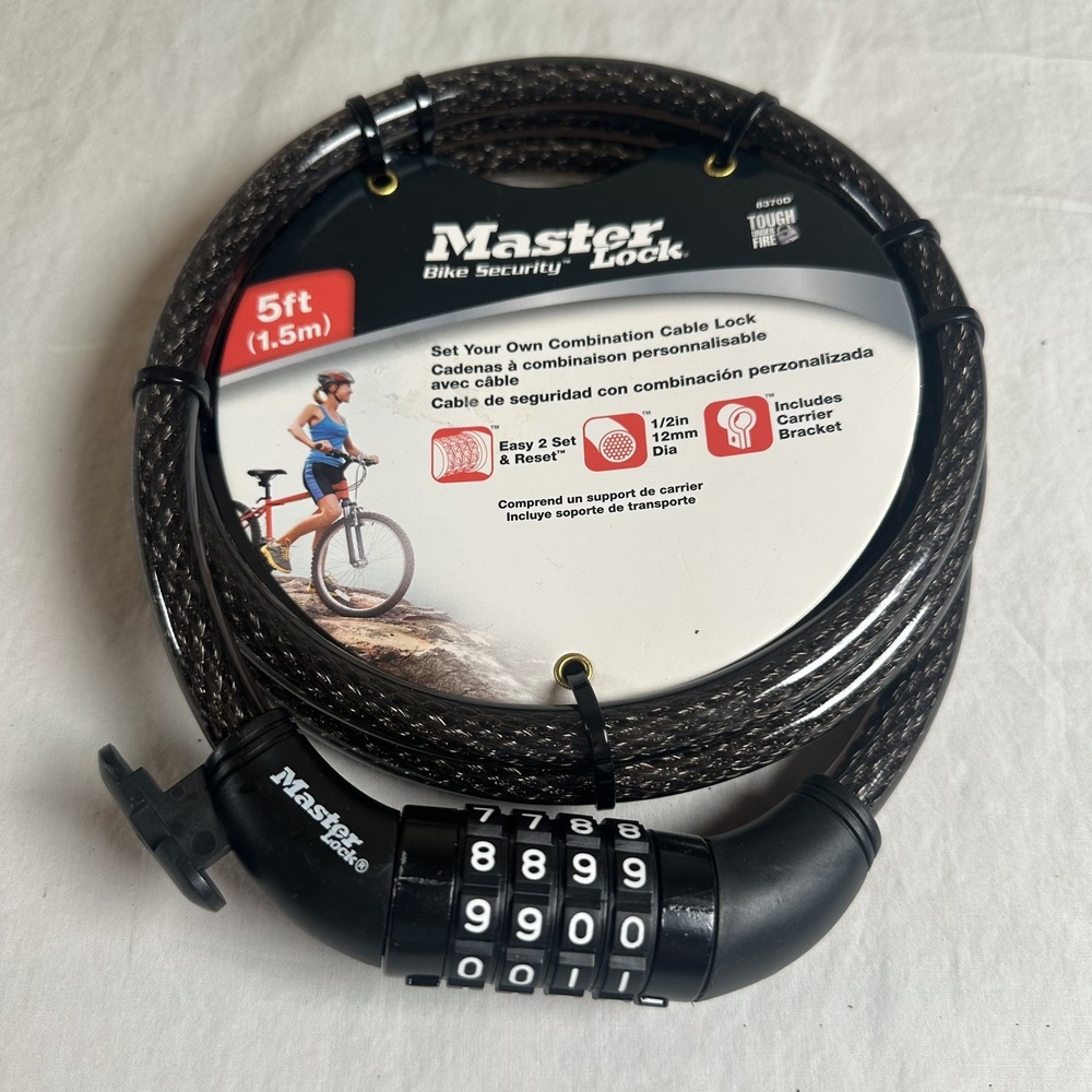 NEW Master Lock 8370D Set Your Own Combination Bike Lock, 5 Feet Long